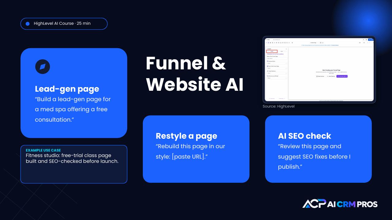 Chapter 11 slide: Funnel & Website AI