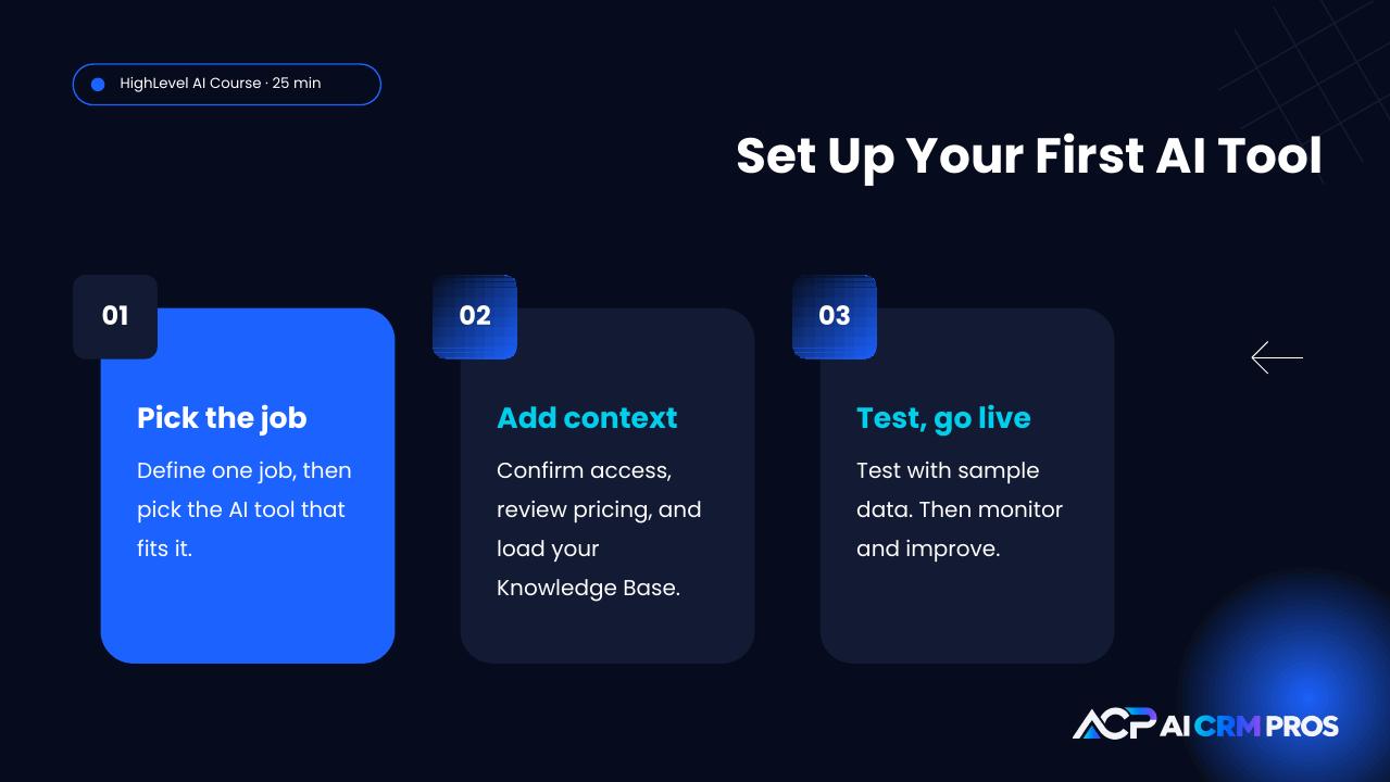 Chapter 17 slide: Set up your first AI tool in 3 steps