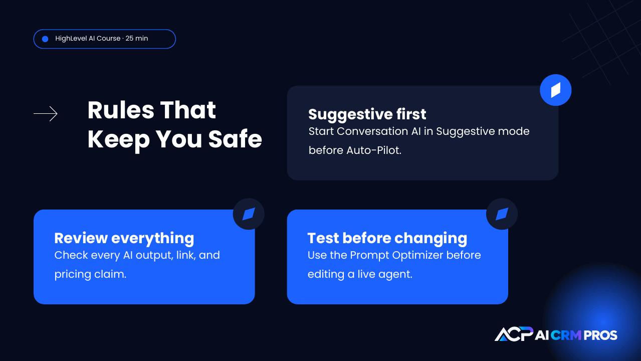 Chapter 18 slide: Rules for using AI safely